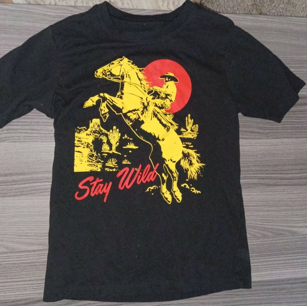 Boys Wonder Nation 6/7 " Stay Wild " Cowboy Western Shirt